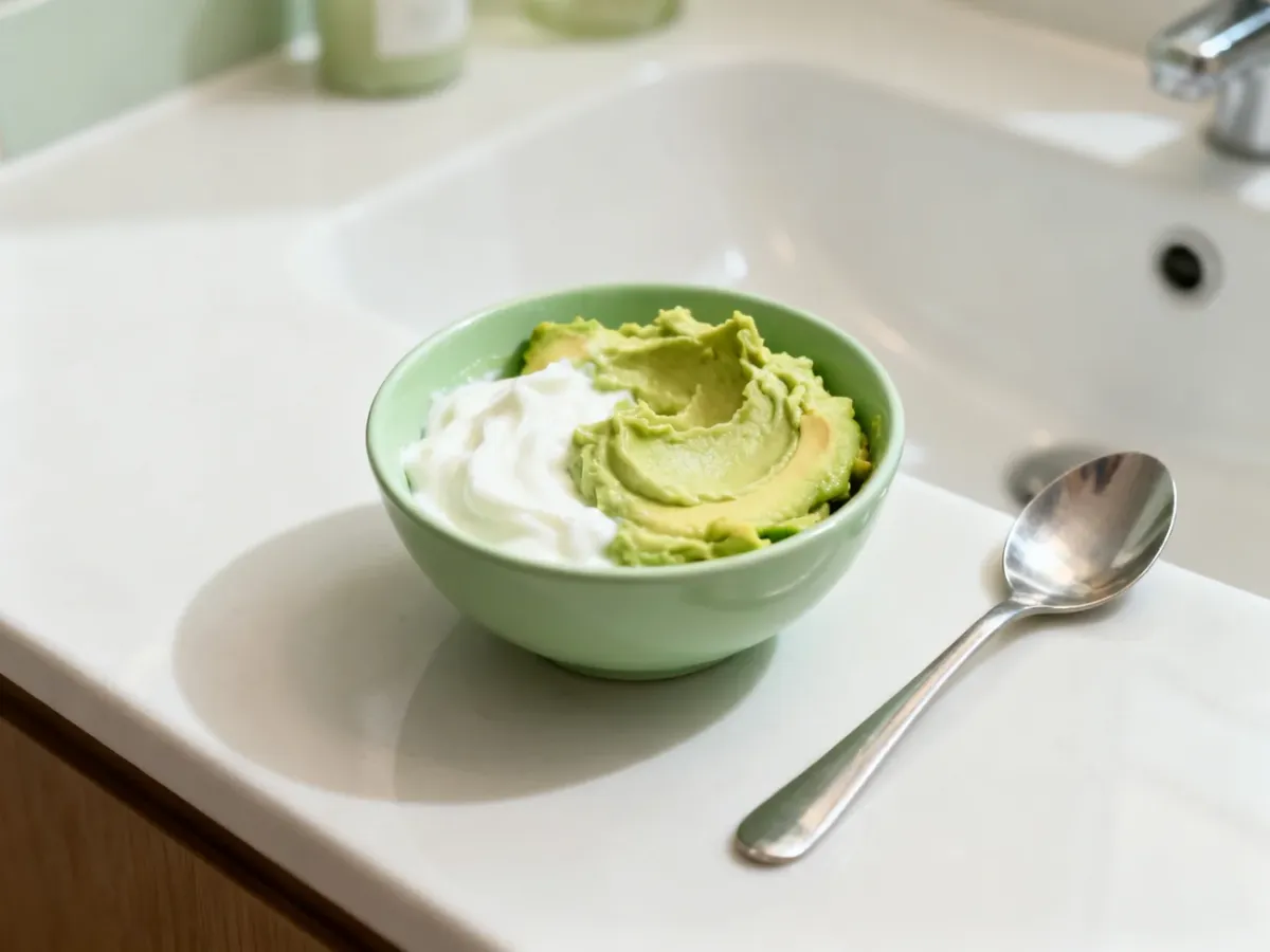 Homemade avocado and yogurt face mask