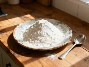 Surowy, pomarańczowy batat leżący na drewnianej desce kuchennej w słonecznym świetle.