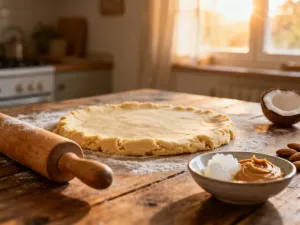 Ugotowane, różowe krewetki na drewnianej desce do krojenia, podane z cytryną i świeżą natką pietruszki.