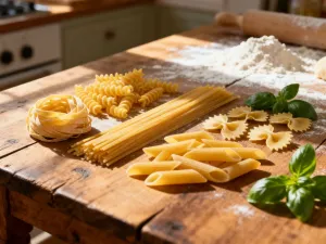 Stos fit naleśników z pełnego ziarna z owocami, miodem i migdałami, podany jako zdrowe śniadanie lub przekąska