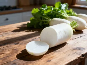 Kobieta wkłada świeże pierogi do garnka z wrzącą wodą w przytulnej, rustykalnej kuchni.